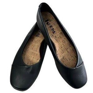 Korks Penelope Vegan Leather Easy Off Flats Black